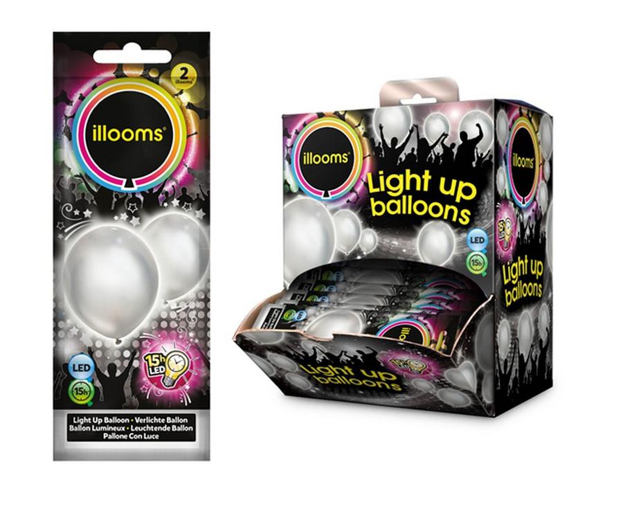 /2 BALLON LUMINEUX ARGT 17CM