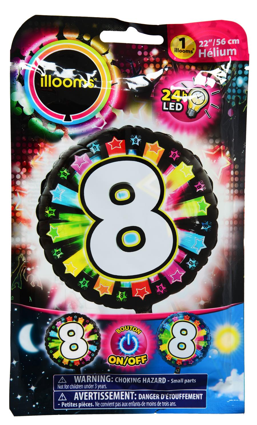BALLON LUMI. CHIFFRE 8 56CM