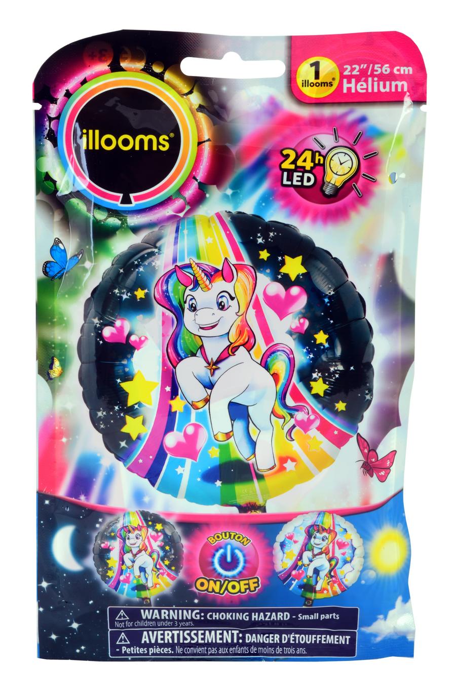 BALLON LUMINEUX LICORNE 56CM