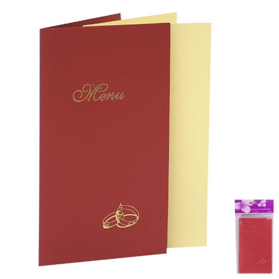 MENU MARIAGE X5 PCS - BORDEAU