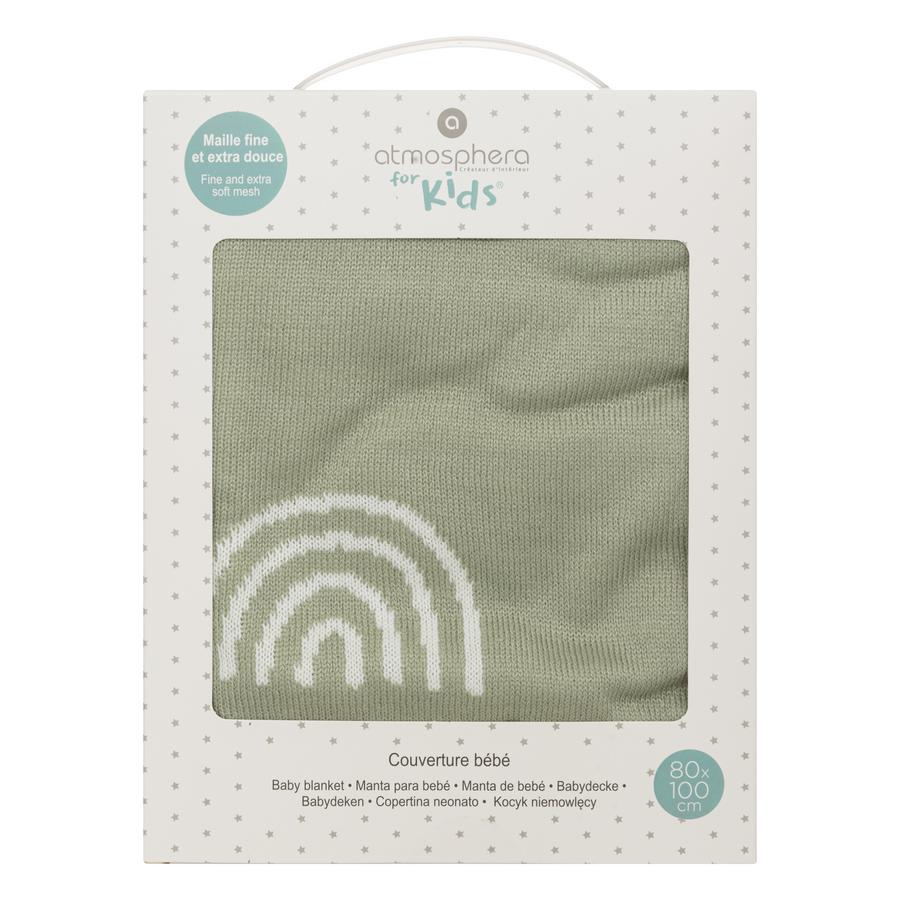 COUVERTURE BEBE TRICOT VERT