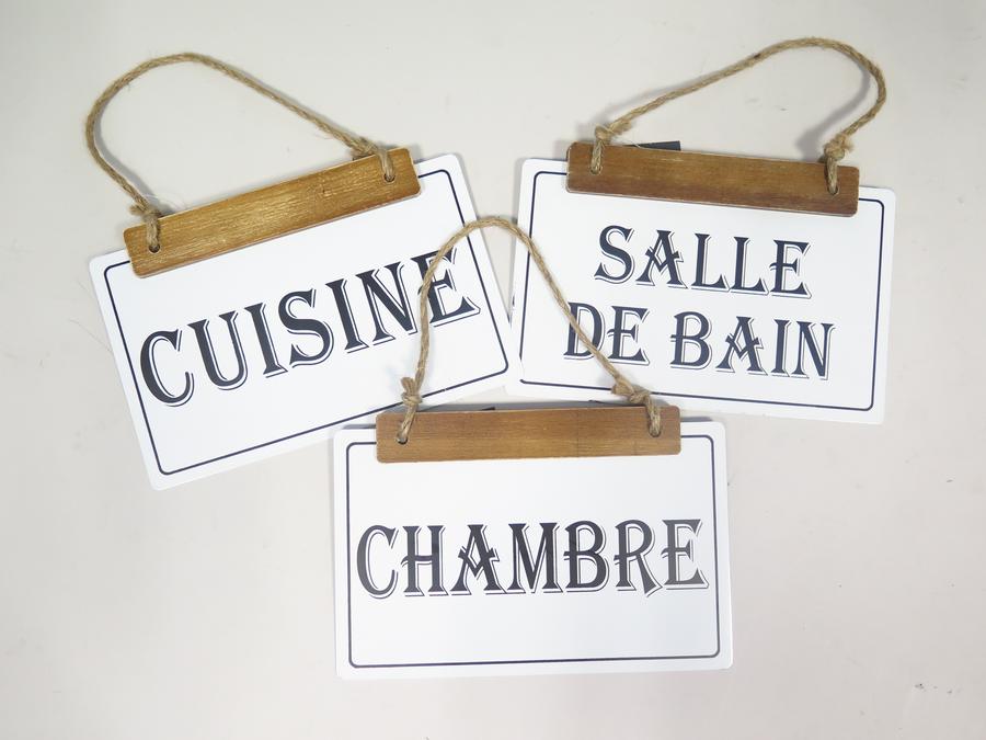 PLAQUE PORTE METAL ET BOIS