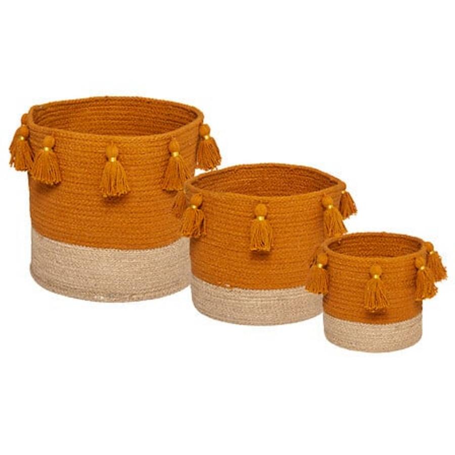 SET 3 PANIERS GYPSY EN JUTE