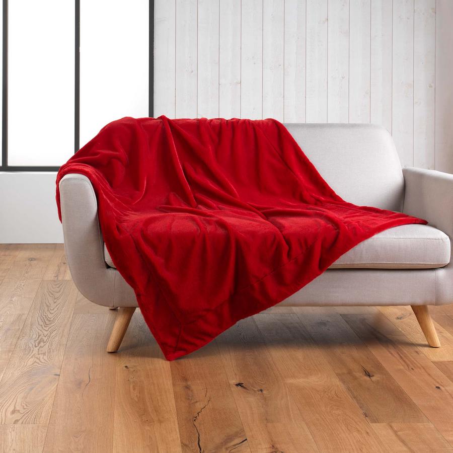 PLAID 180X220 FOURR. ROUGE