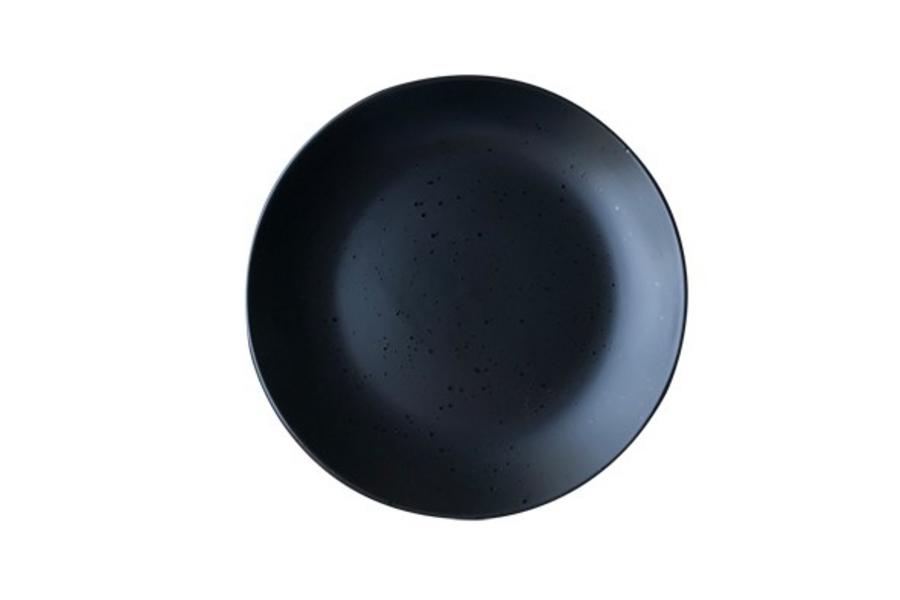 ASSIETTE PLATE EN GRES NOIR