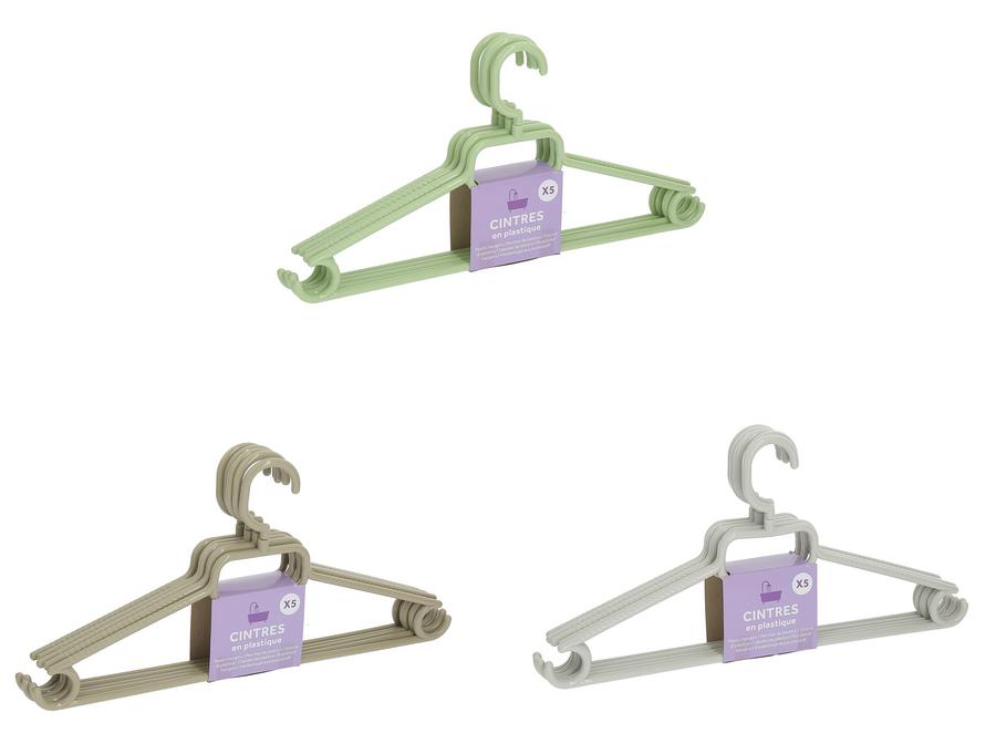 SET DE 5 CINTRES EN PLASTIQUE