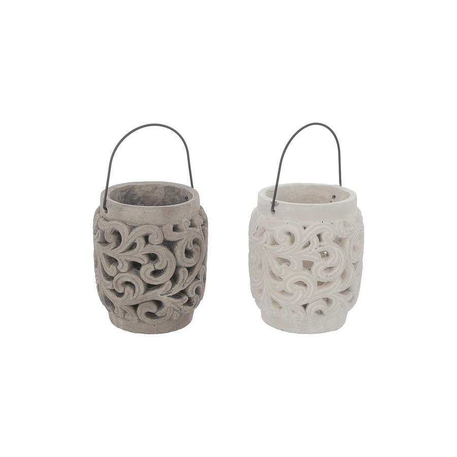 ASST/2 LANTERNES DECO CIMENT