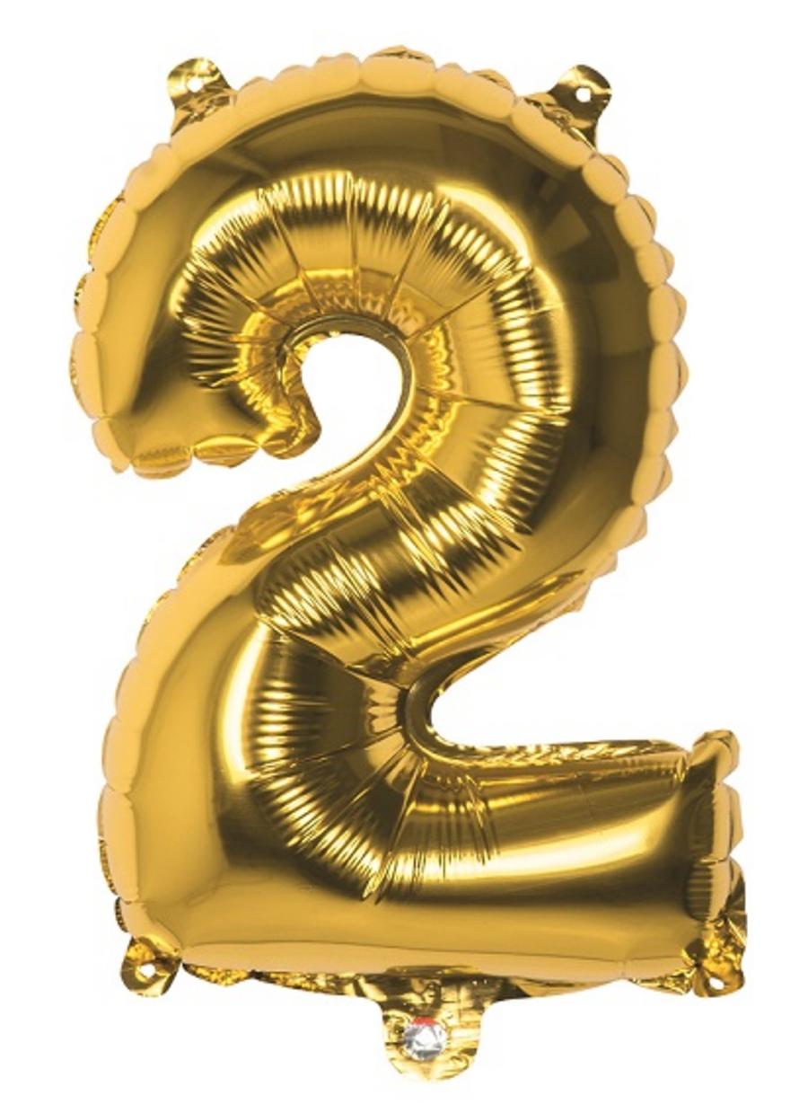 BALLON CHIFFRE 2 OR 36CM
