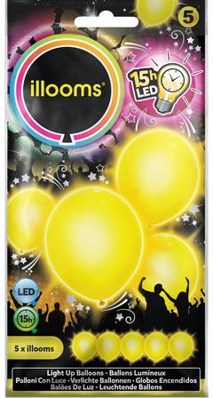 /5 BALLONS LUMINEUX JAUNE
