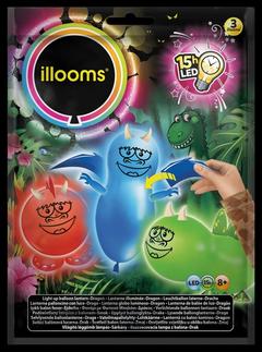 LOT DE 3 BALLONS LUMINEUX DINO