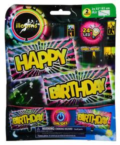 2 BANNIERES LUMINEUSE BIRTHDAY