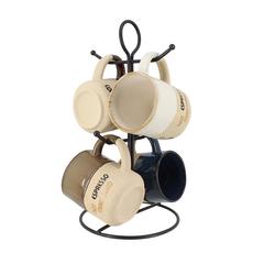 4 MUG SUR PRESENTOIR METAL