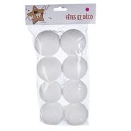 BOULE NEIGE BLANC 6CM X8
