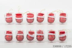 BOULE 5CM ROUGE 12 INSCRIPTION