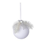 BOULE 8CM DECOREE BLANCHE