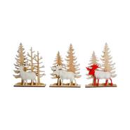 ASST3 ORNEMENT BOIS SAPIN-CERF