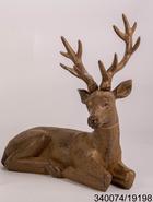 CERF COUCHE 32X14X34CM MARRON