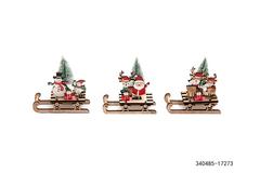 SUJET LUGE EN BOIS - 3 MODELES