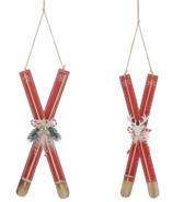 SUSP SKI BOIS 11X34CM ROUGE DE