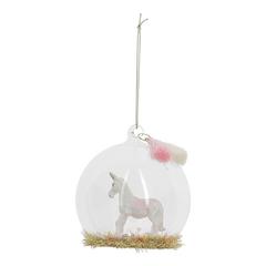 BOULE VERRE 8CM LICORNE BOULE VERRE 8CM LICORNE