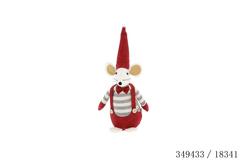 SOURIS PELUCHE 24CM ROUGE