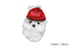 CHAPEAU-BARBE CHIEN BLC-ROUGE