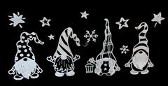 STICKERS GNOME BLANC 23X49CM
