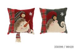 COUSSIN 2ASS VERT-ROUGE 43X43