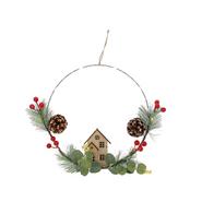 COURONNE LED MAISON 28X28X4CM COURONNE LED MAISON 28X28X4CM