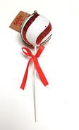 ORN BOULE NOEL 8X8X25CM ROUGE- ORN BOULE NOEL 8X8X25CM ROUGE-
