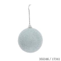 BOULE NOEL GIVRE 8CM BLEU POLY BOULE NOEL GIVRE 8CM BLEU POLY