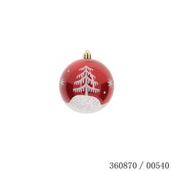 BOULE ROUGE 8CM DECO BLC