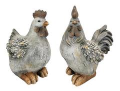 POULE & COQ EN BETON - GRIS POULE & COQ EN BETON - GRIS