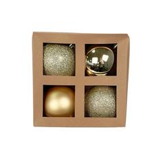 SET DE 4 BOULES OR - D.10CM
