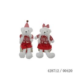 OURS DE NOEL ASSIS SUR CADEAUX