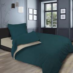 PARURE DE LIT 1P BLEU/ECRU