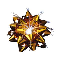 NOEUD SATIN LUMINEUX 9CM OR