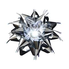 NOEUD SATIN LUMINEUX 9CM ARGT