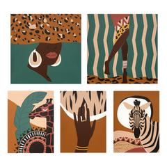 TOILE IMPRIMEE AFRIQUE X5PCS TOILE IMPRIMEE AFRIQUE X5PCS