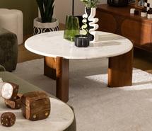 TABLE BASSE NANDA MARBRE BLANC