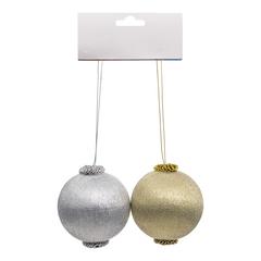 LOT 2 BOULES NOEL CHIC OR/ARGT