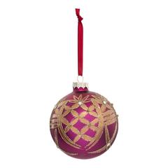 BOULE NOEL VERRE FUSHIA FOLK