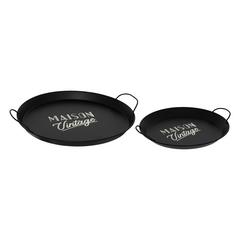 SET 2 PLATEAUX METAL VINTAGE