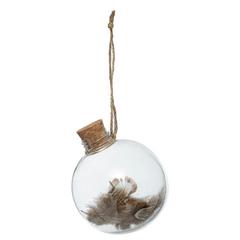 BOULE PLUME MARRON 80MM