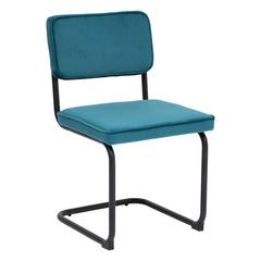 CHAISE DE TABLE VELOURS BLEU