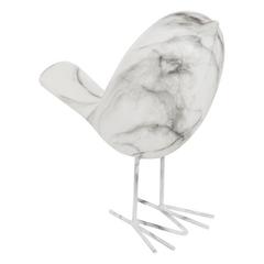 OISEAU CERAMIQUE BLANC & GRIS