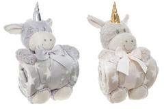 ASST PLAID ET PELUCHE LICORNE