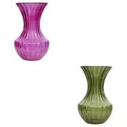 ASST VASES VERRE STRIE H20CM ASST VASES VERRE STRIE H20CM