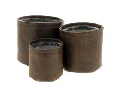 SET3 CACHE POT CUIR RONDS SET3 CACHE POT CUIR RONDS