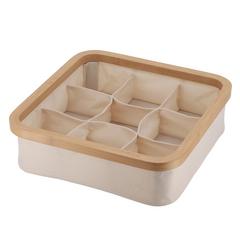 PANIER CARRE BEIGE/BAMBOU